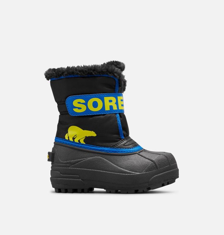 Kids Snow Boots Black/Blue - Sorel Childrens Commander™ - 749-FAWTQD